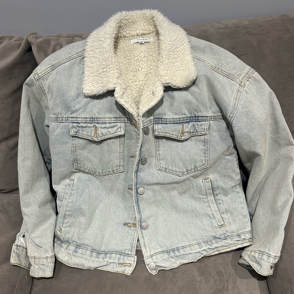 Pacsun fur denim jacket